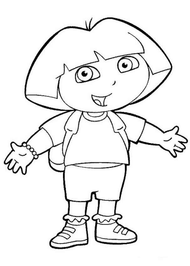 607x850 Happy Dora The Explorer Coloring Pages