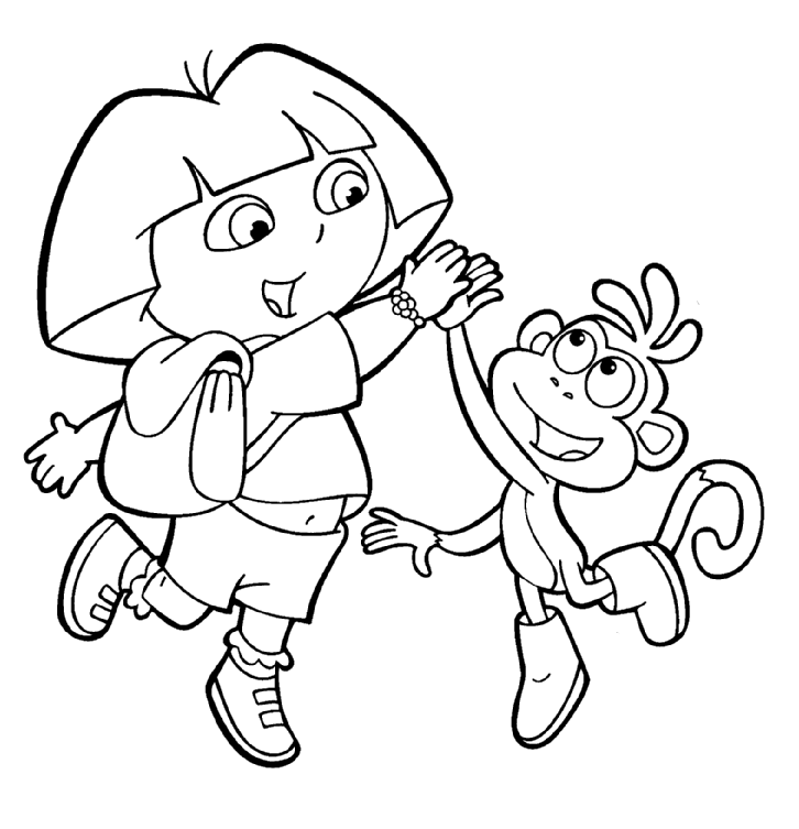 726x753 Dora The Explorer Coloring Page