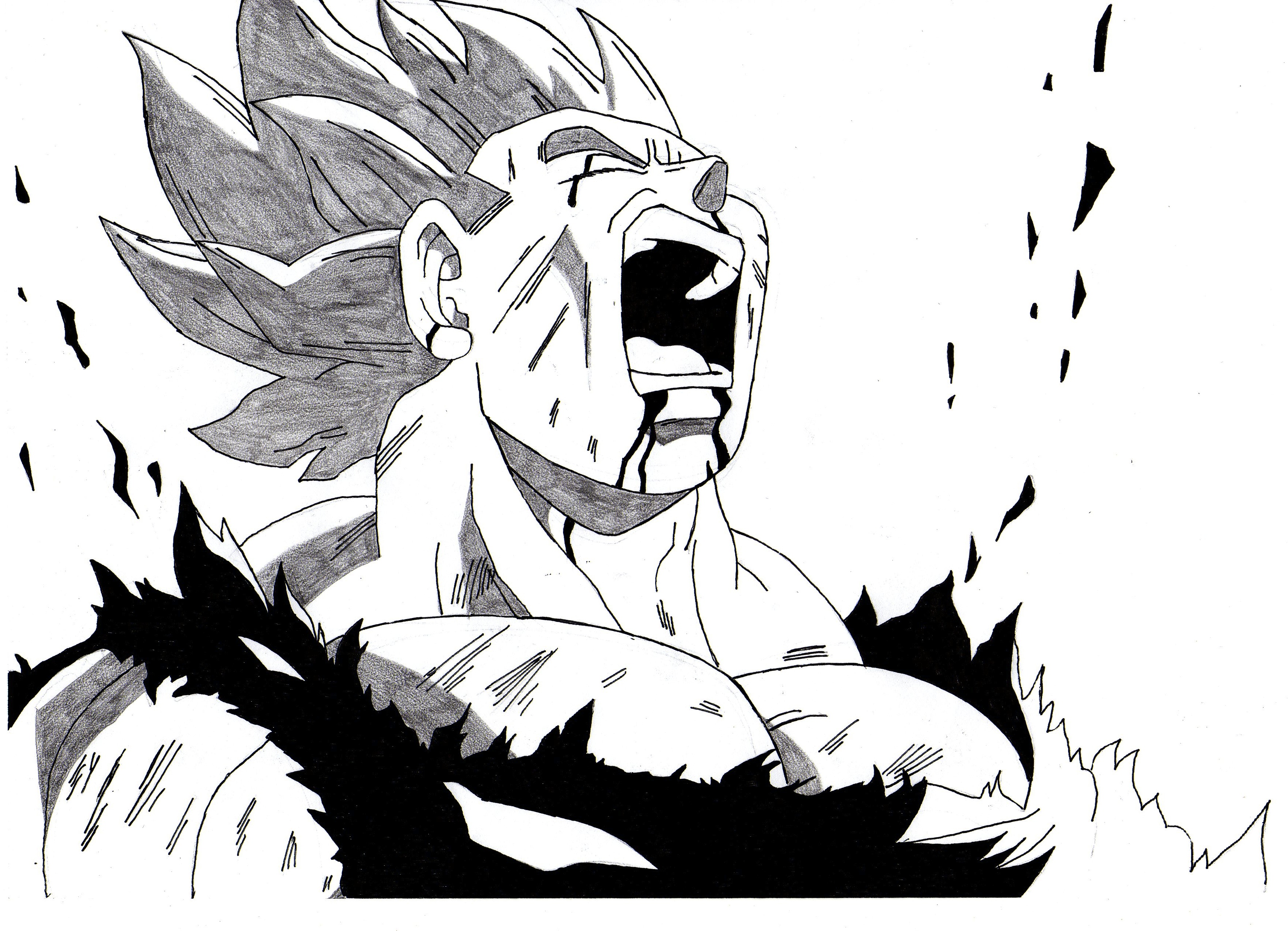 3509x2537 Vegeta Explosion By Zorospower
