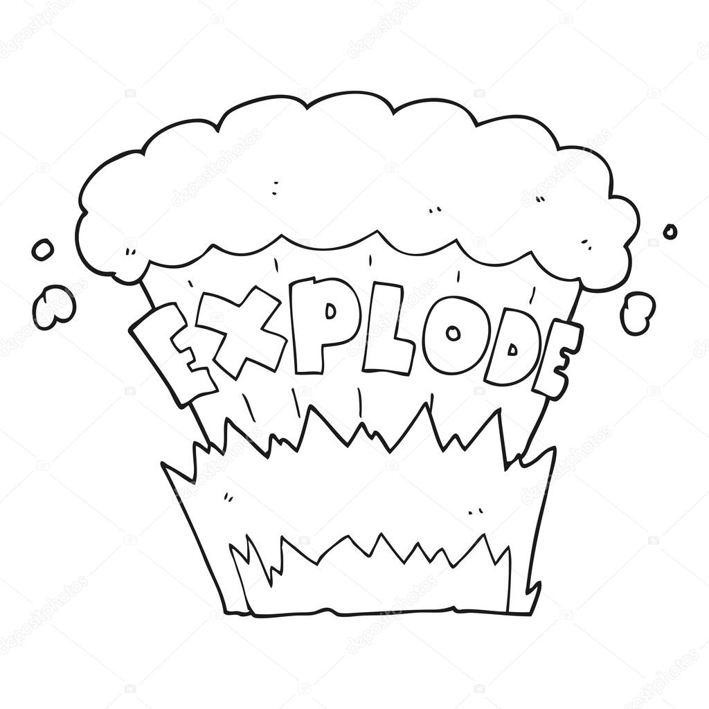 1024x1024 Black And White Cartoon Explosion Stock Vector Lineartestpilot