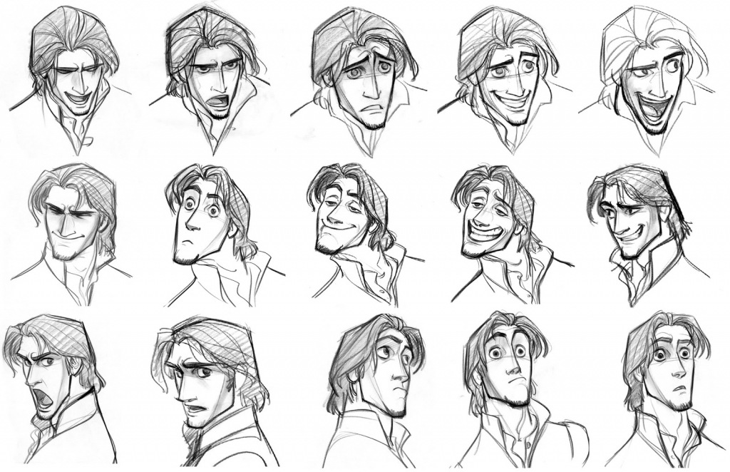 1024x662 Best Sketch With An Expression Drawings Tangled And Face