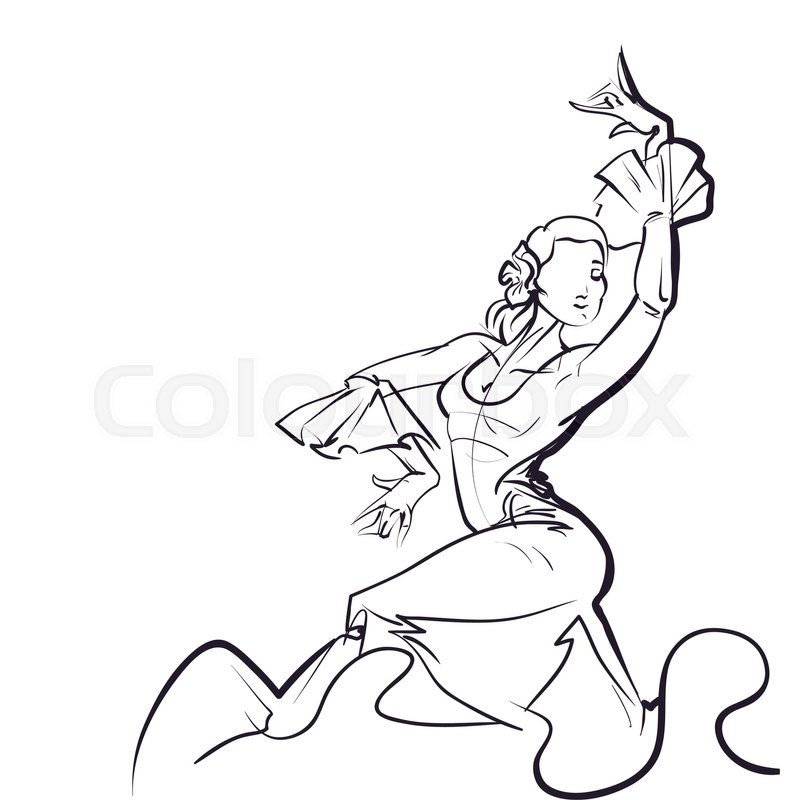 800x800 Flamenco Dancer Holding Impressive Expressive Pose. Gesture Line