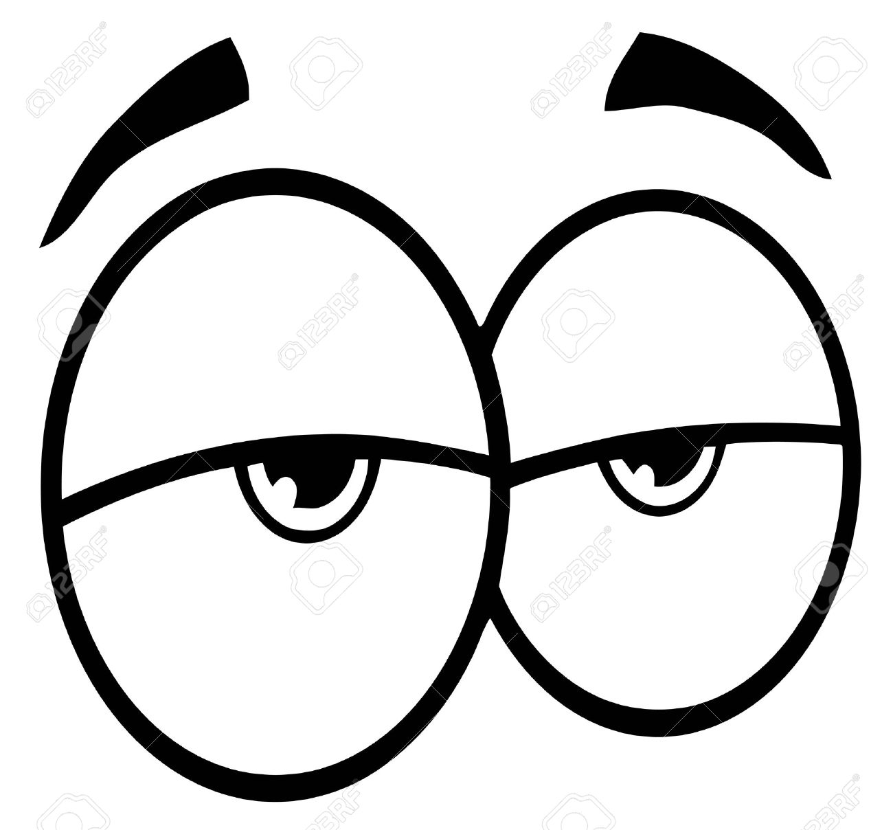 1300x1208 Outlined Sad Cartoon Eyes Royalty Free Cliparts, Vectors,