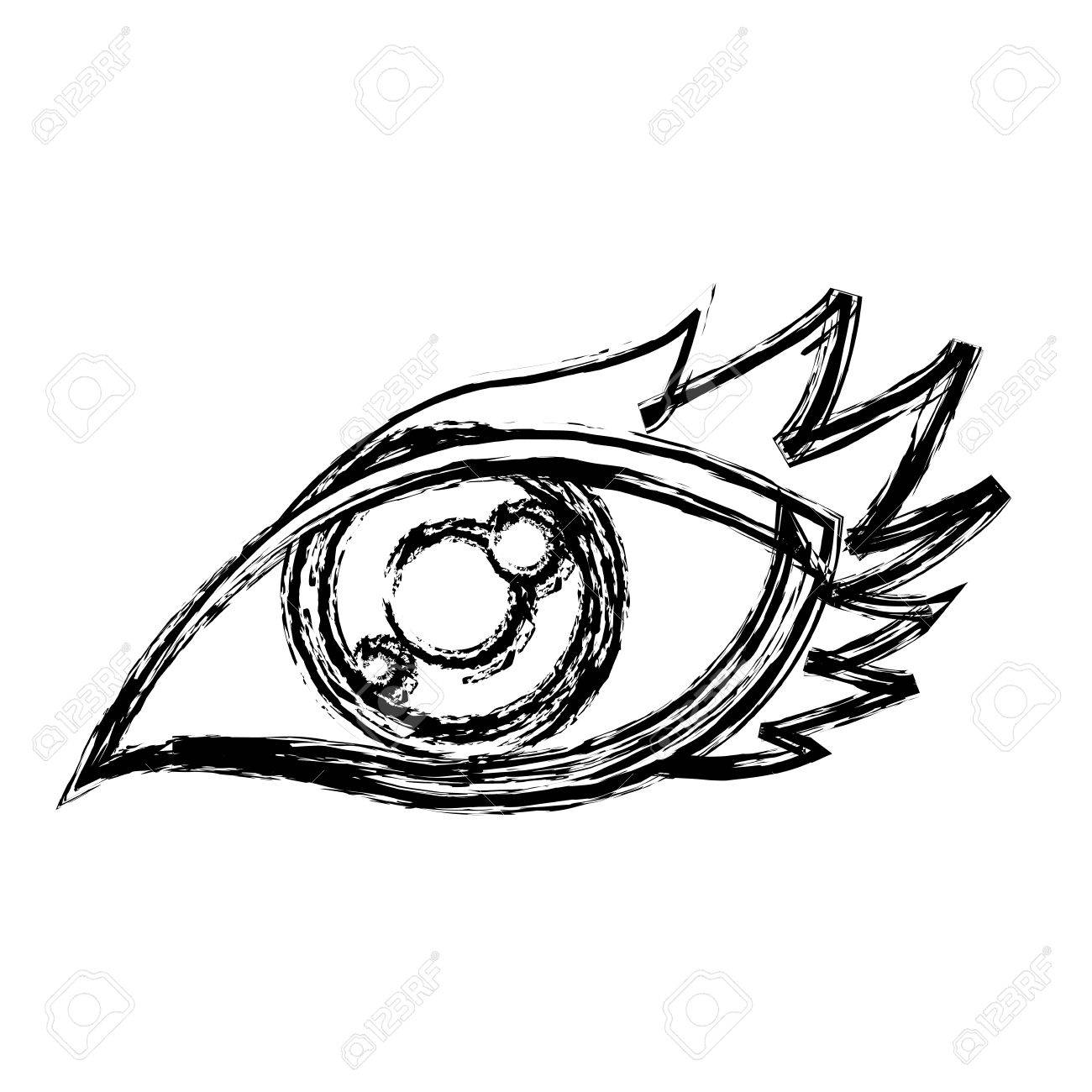1300x1300 Cartoon Eye Human Look Watch Icon Vector Illustration Royalty Free