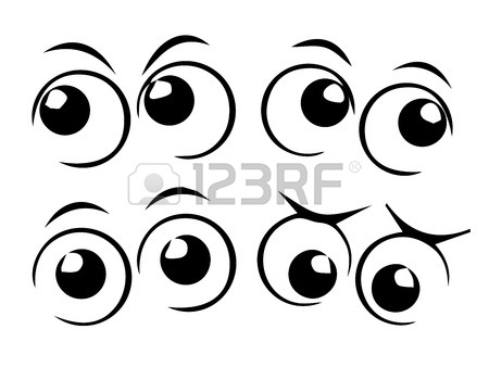 450x338 Comic Cartoon Eyes Set On White Vector Illustration Royalty Free