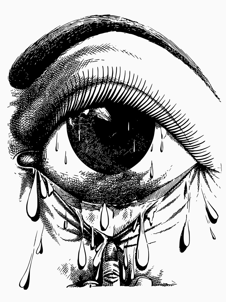 750x1000 The Crying Eye Scary Horror Tshirt Women's Fitted Scoop T Shirt