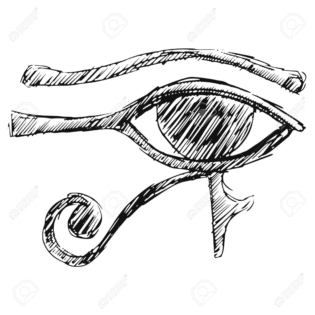 1300x1300 Hand Drawn, Cartoon, Sketch Illustration Of Eye Of Ra Royalty Free