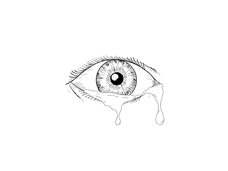 800x600 Human Eye Crying Tears Flowing Drawing By Aloysius Patrimonio