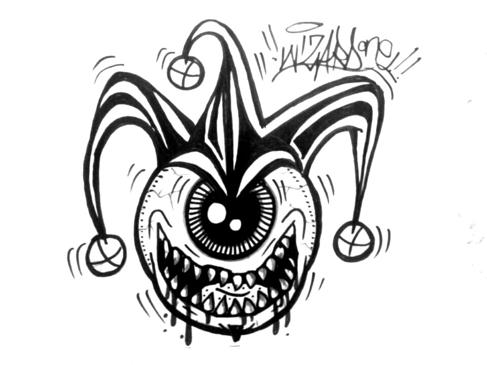 960x720e Eye Graffiti Joker Sticker By Wizard1labels