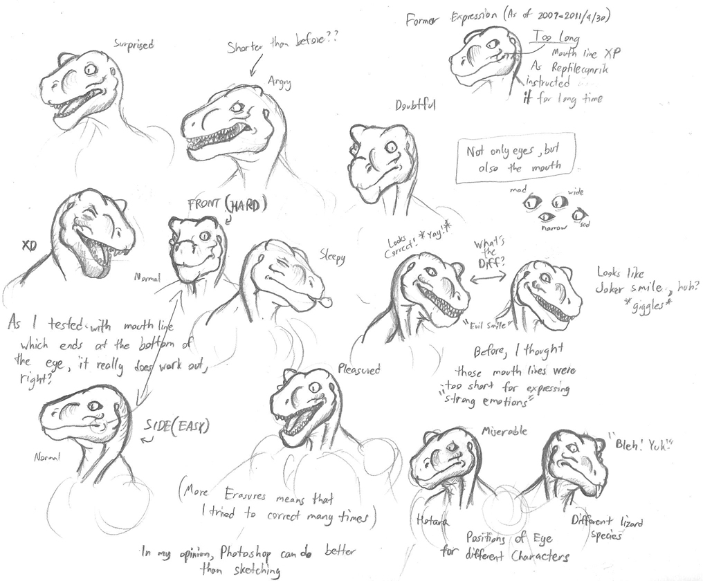 1016x840 Sketch Of Lizard Expressions By Targonreddragon