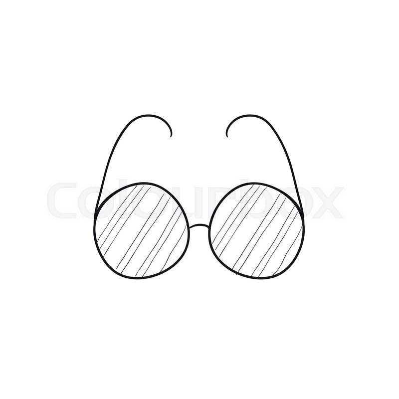 800x800 Eyeglasses Vector Sketch Icon Isolated On Background. Hand Drawn
