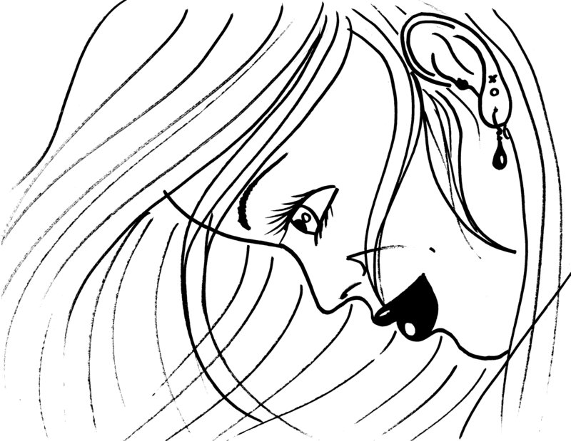 800x619 Girl Looking Down By Alvyna