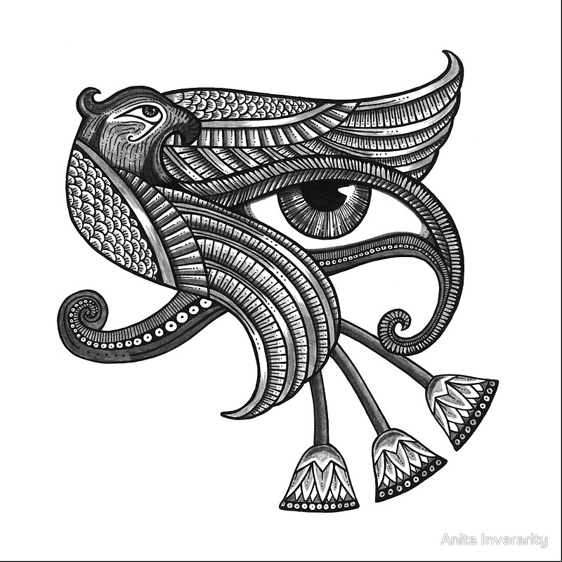 800x800 Eye Of Horus (Tattoo Style Print) Tote Bags By Anita Inverarity