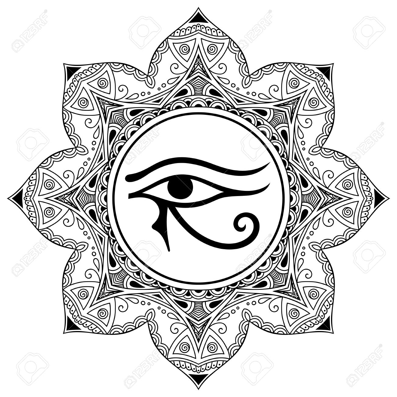 1300x1300 Circular Pattern In The Form Of Mandala. The Ancient Symbol Eye