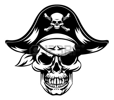 450x396 An Illustration Of A Pirate Skull Wearing A Pirate Captains Hat