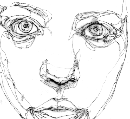 500x458 Continuous Line Drawing Face