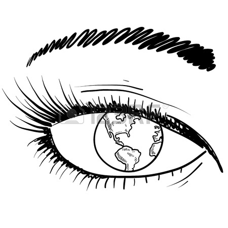 450x450 Doodle Style Human Eye Closeup Sketch In Vector Format Royalty