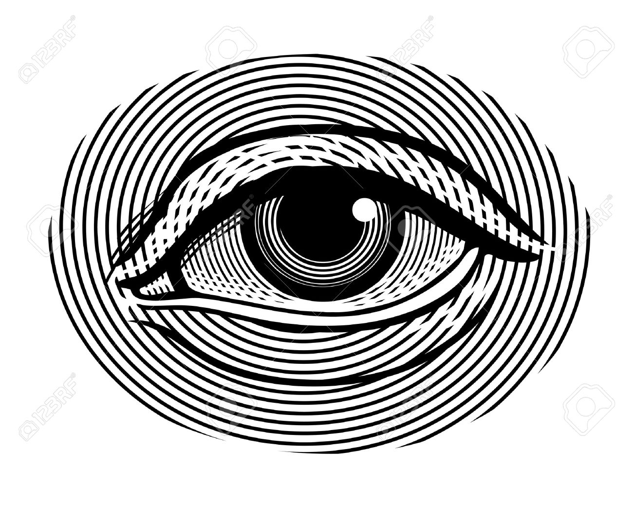 1300x1043 Illustration Of Human Eye In Vintage Engraved Style Royalty Free