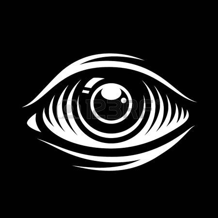 450x450 Monochrome Vector Illustration Of Eye Isolated On Dark Background