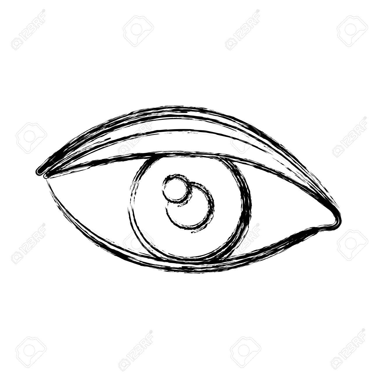 1300x1300 Blurred Silhouette Drawing Of Eye With Eyebrow Vector Illustration