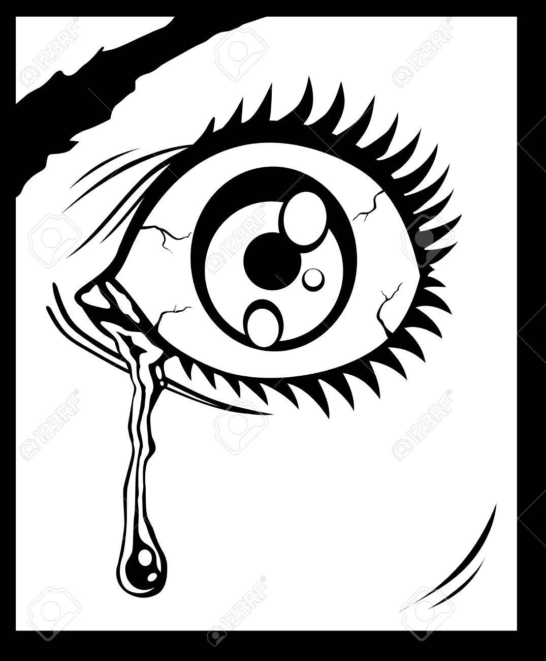 1075x1300 Illustration Of The Eye With A Tear Royalty Free Cliparts, Vectors