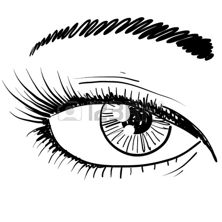 450x450 Doodle Style Human Eye Closeup Sketch In Vector Format Royalty
