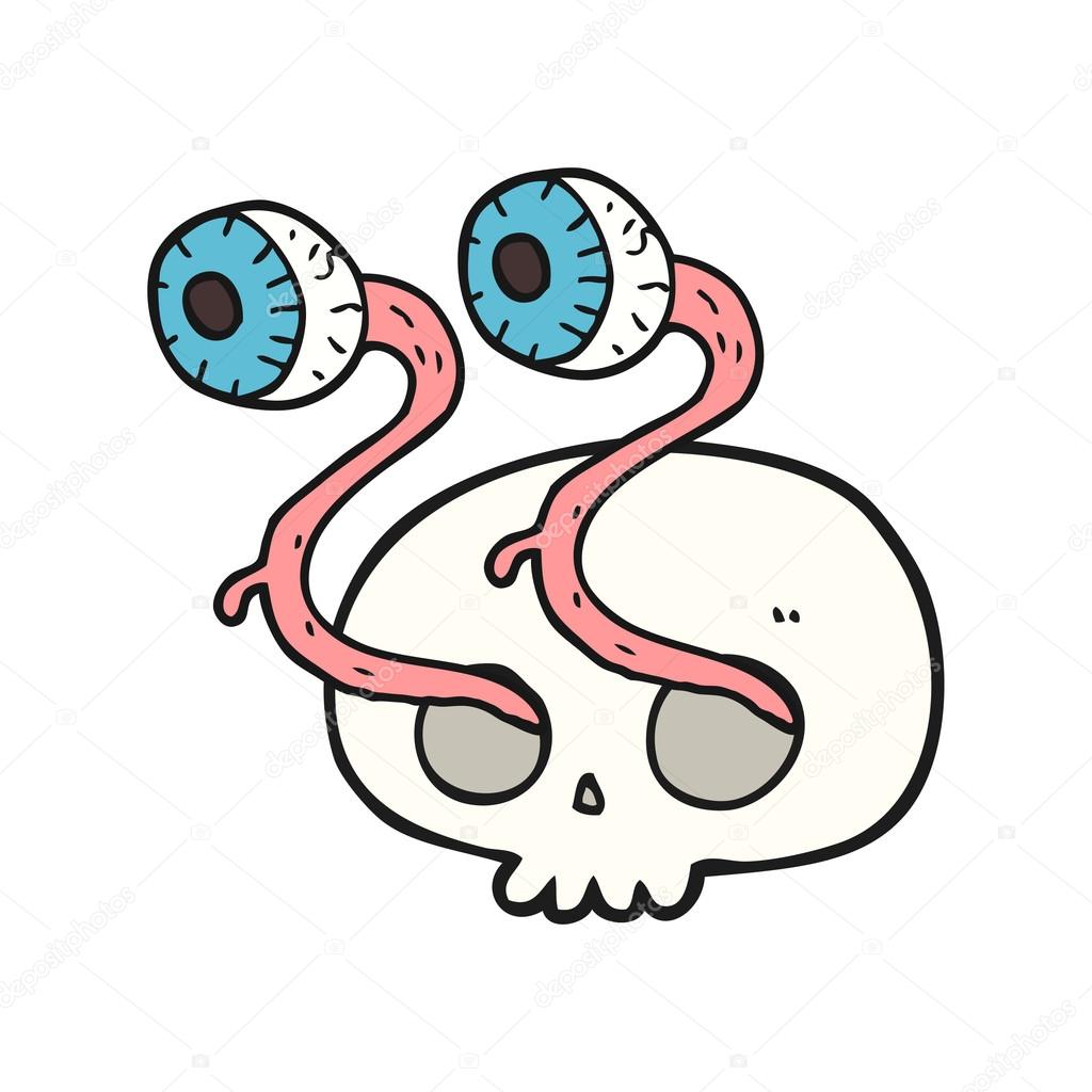 1024x1024 Gross Cartoon Eyeball Skull Stock Vector Lineartestpilot