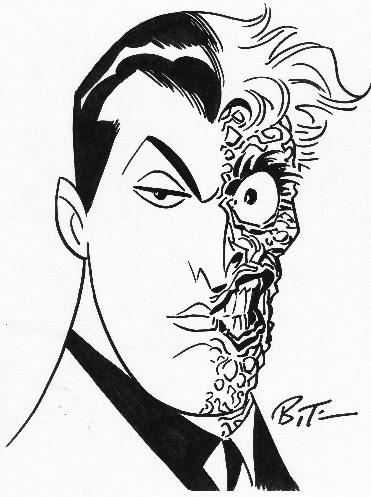 1492x2000 Bruce Timm 2016 Two Face Drawing