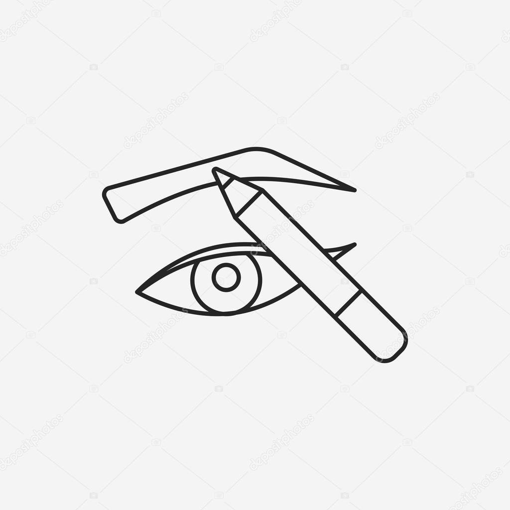 1024x1024 Painted Eyebrows Line Icon Stock Vector Vectorchef