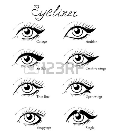 375x450 Types Of Eye Makeup. Cat Eyeliner Tutorial. Hand Drawn