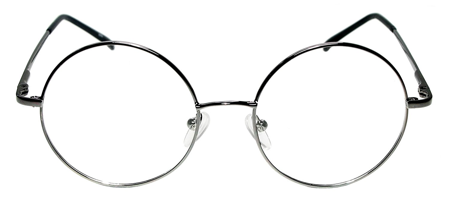 1500x676 Full Rim Metal Round Eyeglasses Frame (Large Size