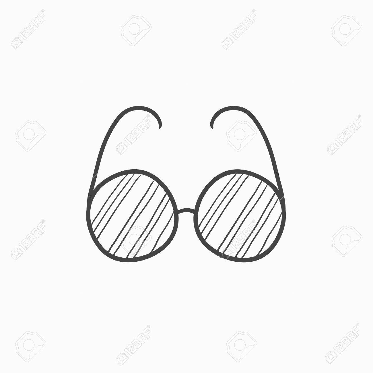 1300x1300 Eyeglasses Vector Sketch Icon Isolated On Background. Hand Drawn