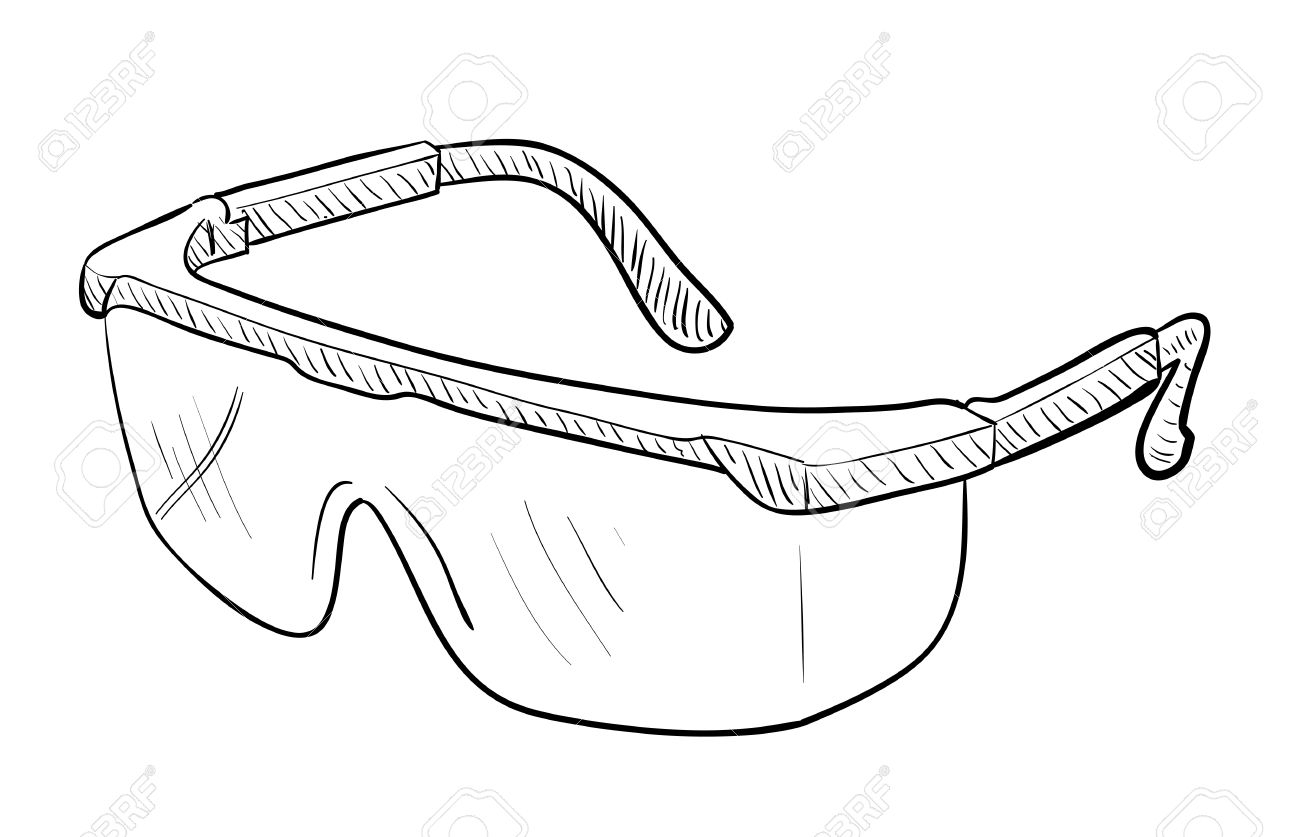 1300x837 Safety Goggles Drawing Royalty Free Cliparts, Vectors, And Stock