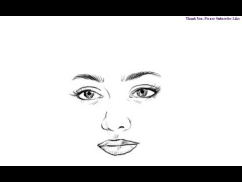 480x360 How To Draw A Beautiful Girl Face Eyes Nose Lips Sketch Easy