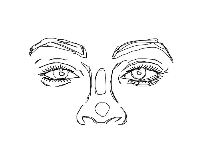 710x571 Eyes Amp Nose Digital Sketch By Taramallia Redbubble