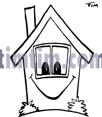 340x393 Free Drawing Of A Happy House Bw From The Category Building Home
