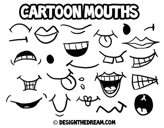 576x450 Cartoon Mouths, Noses, Eyes. Print On Magnetic Paper