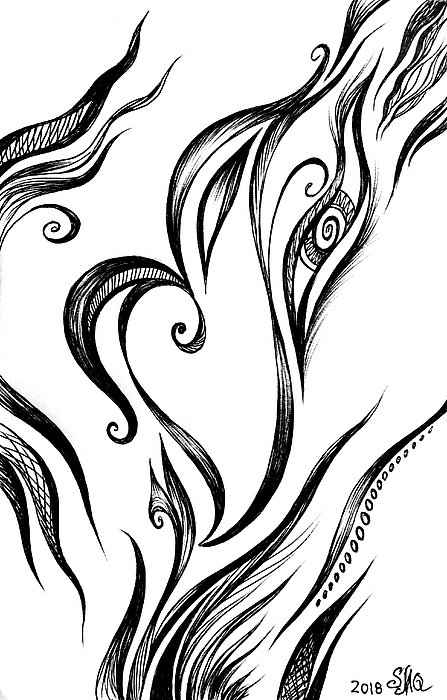 447x700 Abstract Art Eyes In Mirror Drawing By Sofia Metal Queen