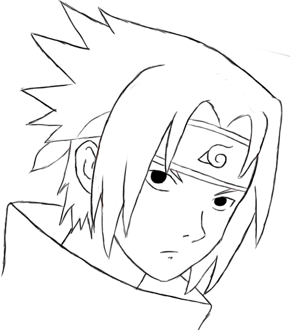 593x665 How To Draw Sasuke