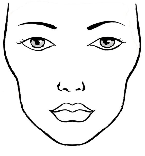 564x609 Blanco Facecharts, To Create Makeup Looks On Paper. Great