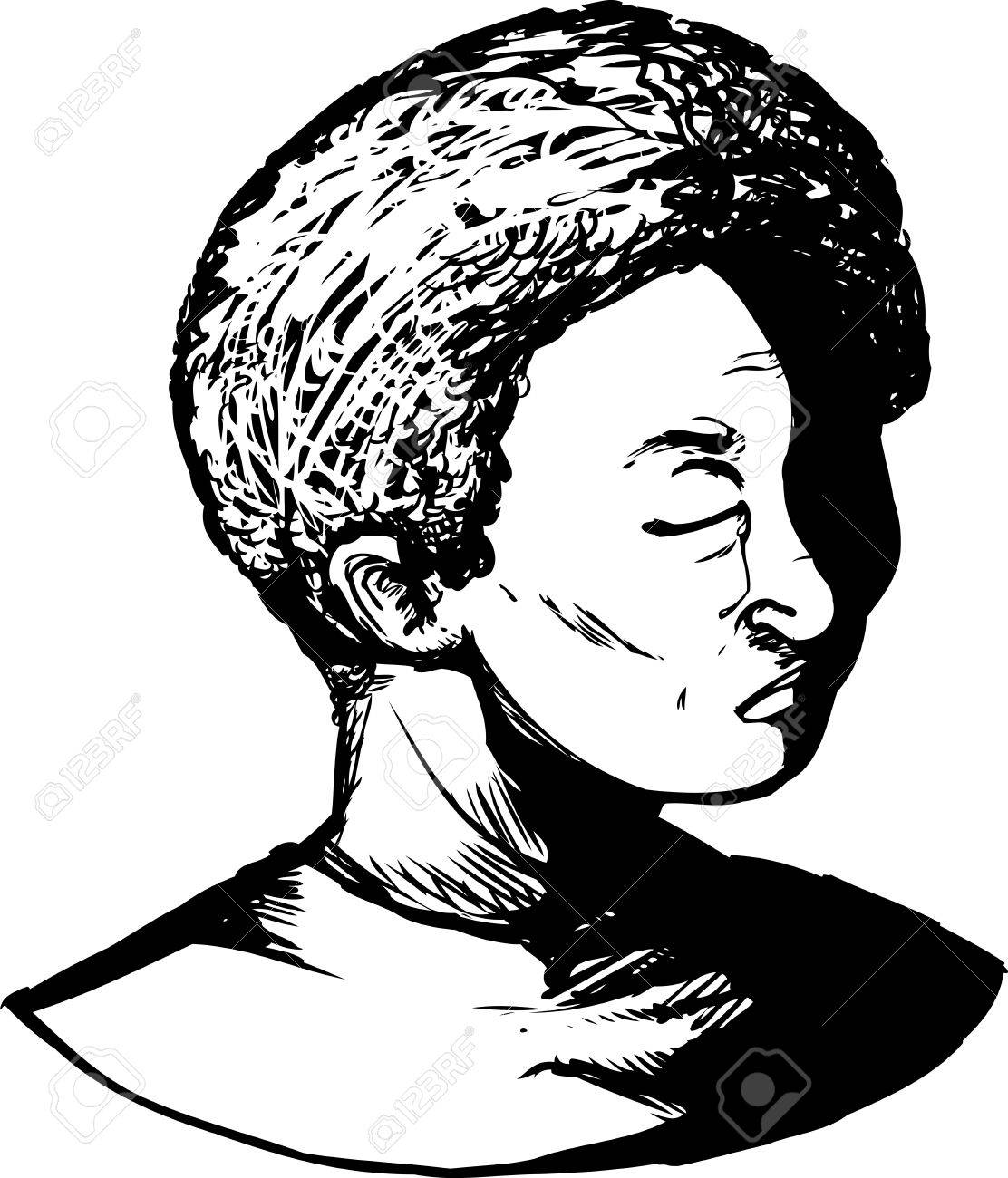 1112x1300 Outlined Black Youth With Eyes Closed And Tears Clipart Royalty