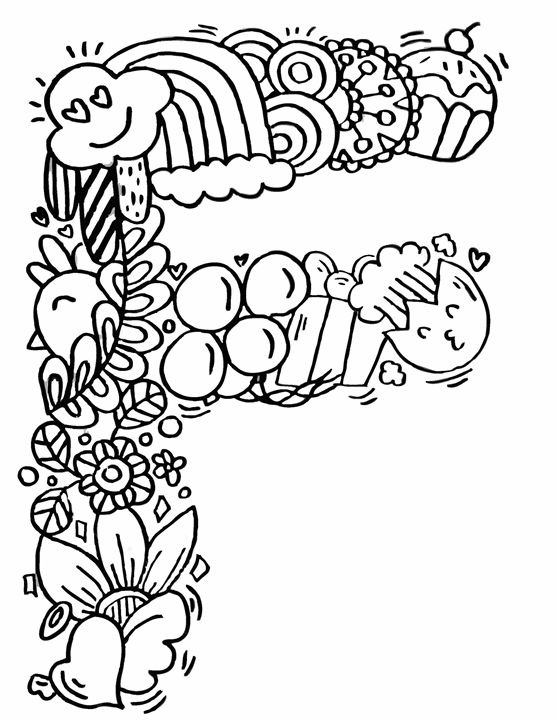 557x720 Alphabet F Doodle Art