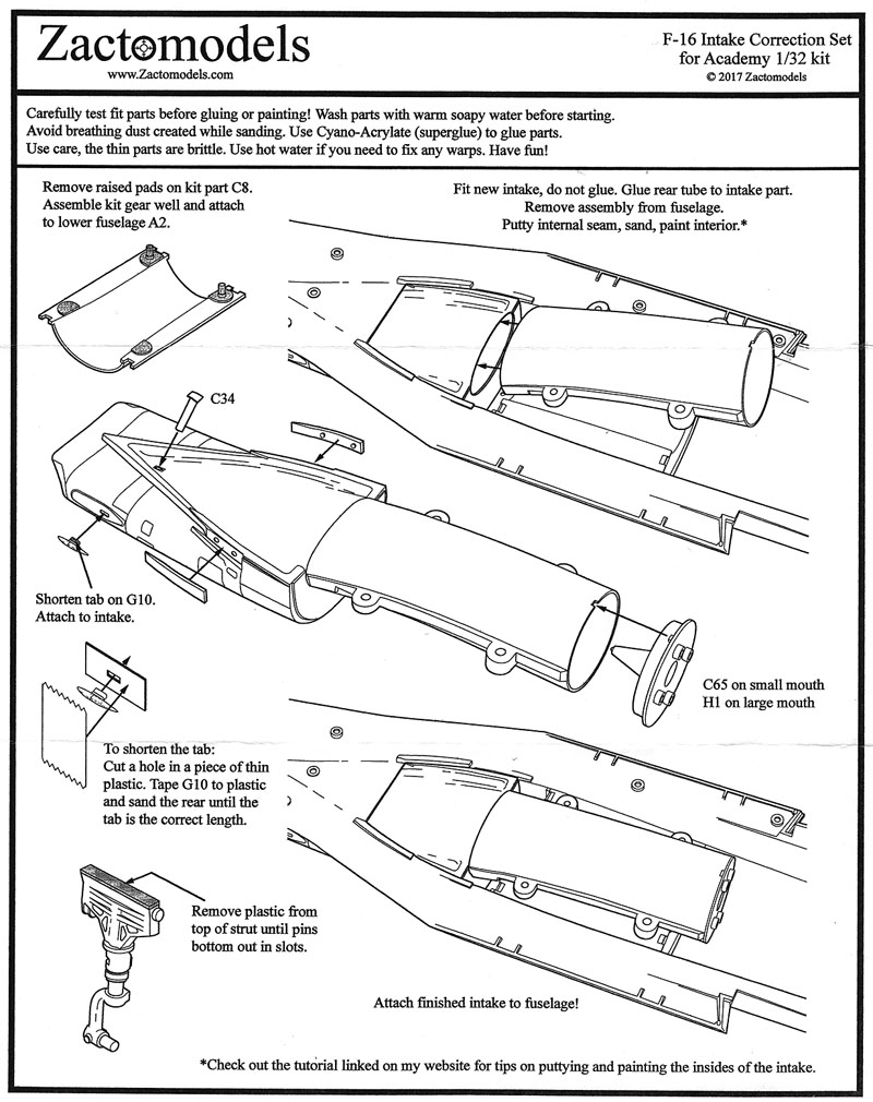 800x1010 Zactomodels Large Mouth And Small Mouth F 16 Intakes