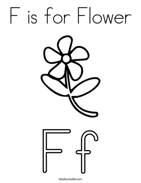 468x605 F Is For Flower Coloring Page