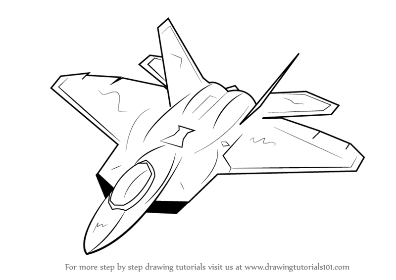 800x566 Learn How To Draw Lockheed Martin F 22 Raptor (Fighter Jets) Step