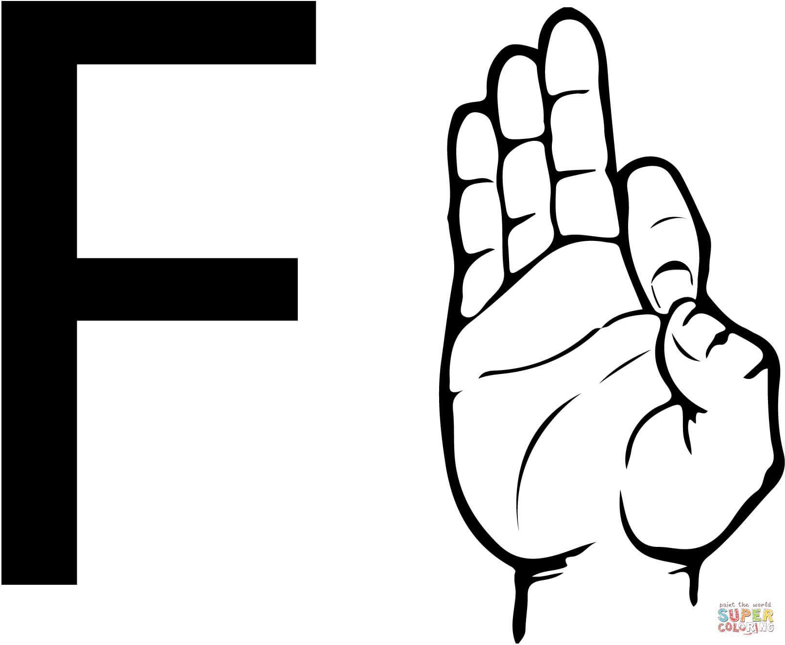 1616x1328 Asl Sign Language Letter F Coloring Page Free Printable Coloring