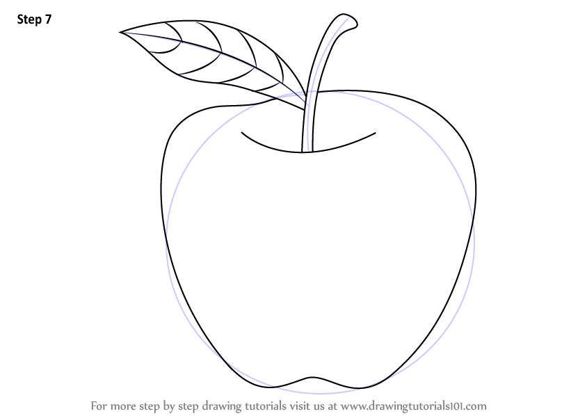 844x598 Learn How To Draw An Apple For Kids (Fruits) Step By Step