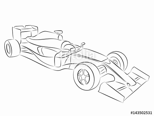 500x375 Illustration Of A Formula F1 Racer, Vector Draw Stock Image
