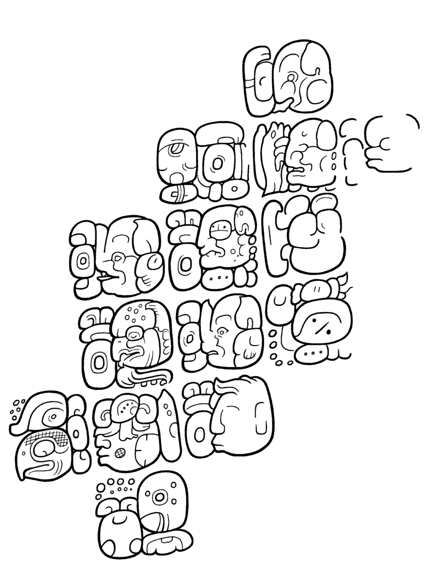 850x1109 Incised Text On Calakmul Stela 51, F1 J1 (Drawing By Simon Martin