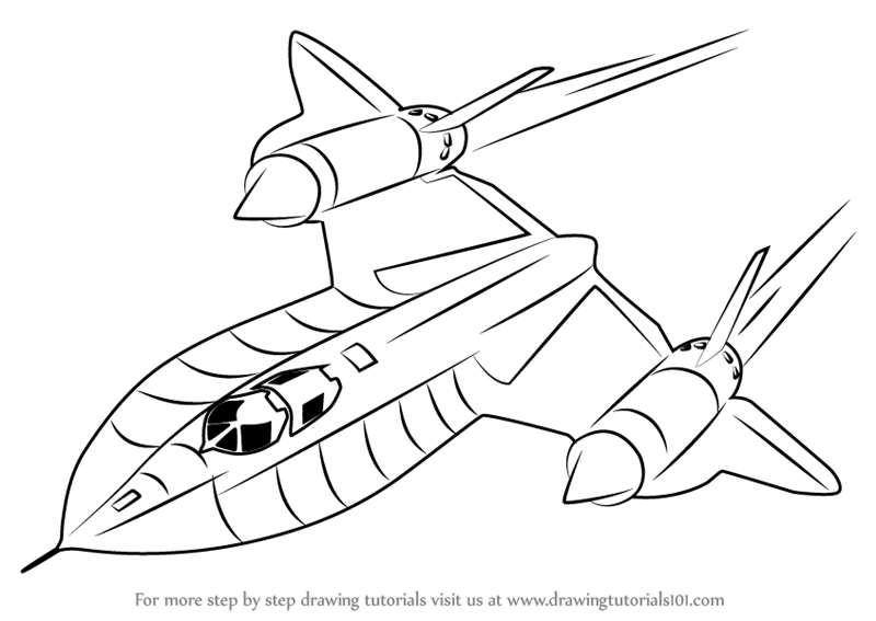 800x567 Learn How To Draw Lockheed Sr 71 Blackbird (Fighter Jets) Step By